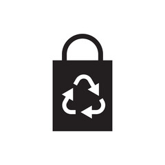 Shopping Bag With Recycling Symbol Glyph Icon