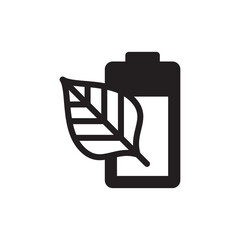 Fototapeta premium Battery with Leaf Green Power Storage Glyph Icon