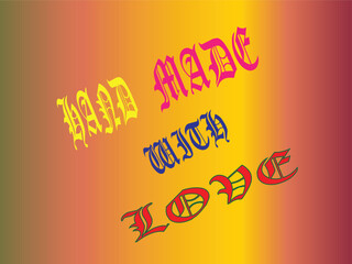 Hand Made with Love Message in Gothic Script | Artisanal Product Tag Design for Crafts, Gifts and Homemade Items