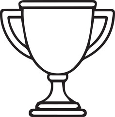 Trophy Symbol Classic Outline Icon for Awards and Recognition