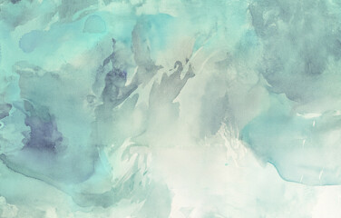 Beautiful blue watercolor abstract background with textured paint strokes and gentle gradients. Perfect for creative projects, artistic prints, modern branding, and web or graphic design.