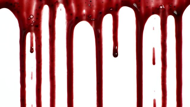 Illustration Dripping Blood Red Liquid Effect on White Background