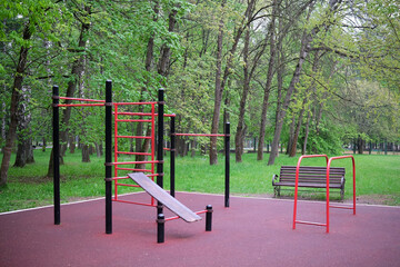 Fototapeta premium Sports ground near a residential building