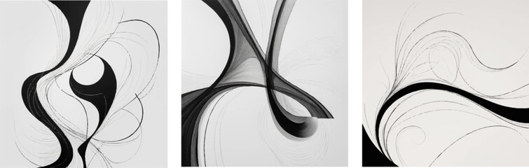 Black and white abstract design set eps10