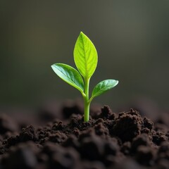 Fototapeta premium New Sprout Breaking Through Soil