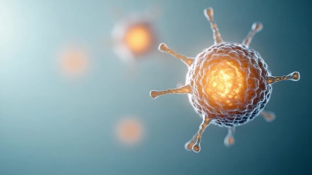 Microscopic Intrigue: An intricate visual of a microscopic entity with its cell-like structure highlighted, showcasing the details of its delicate design.