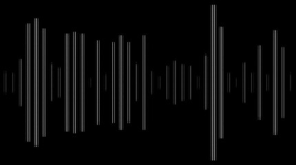 Abstract sound wave visualization digital audio spectrum equalizer bars pulsing on black background dynamic waveform graphic motion design - Powered by Adobe