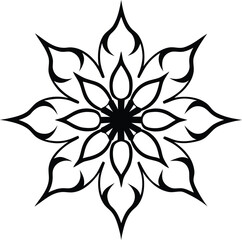 Abstract fiery mandala design with swirling flames and geometric patterns