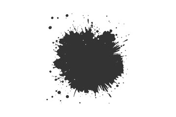 Black watercolor ink drops Falling on white textured. Abstract black in splash, paint, brush strokes, stain grunge  ink vector, transparent background.