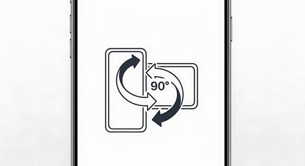 Smartphone Screen Rotation - Portrait to Landscape Mode Illustration.