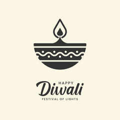 Happy Diwali festival of light decorative stylish background design vector