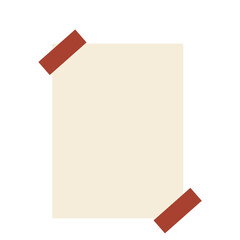 Blank note paper taped with a red tape for writing, notes, reminders. Speech bubble, bubble text, banner, card, template, sign, png, chat, talk, element.
