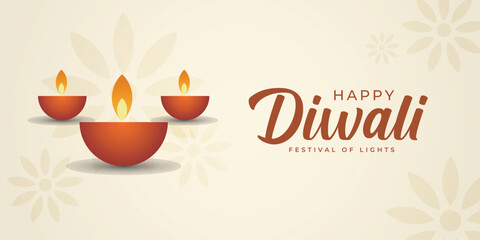 Happy Diwali festival of lights. Holiday Background, Diwali celebration vector illustration design.
