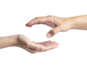 Giving and Receiving Hands (Woman) — Charity Concept — Transparent Background