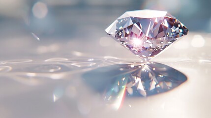 Gleaming diamond reflecting light, a symbol of lasting beauty value