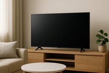 Fototapeta premium Modern Living Room Setup With a Large Flat Screen Television Display