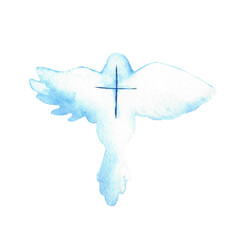 Watercolor Christian illustration.Watercolor hand-drawn illustration.