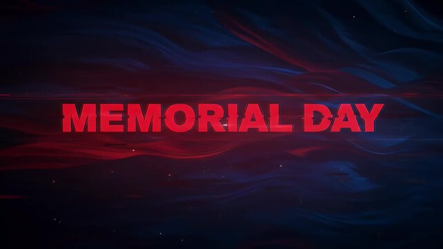 Memorial Day Red Blue Abstract Background 3D Animation