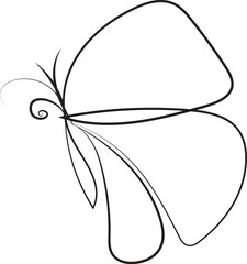 Elegant single line drawing of a butterfly in a minimalist artistic style