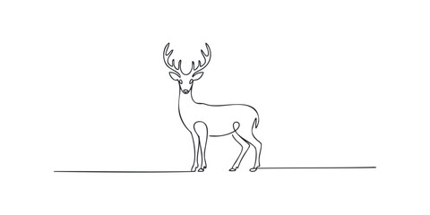 Fototapeta premium Minimalist deer line drawing