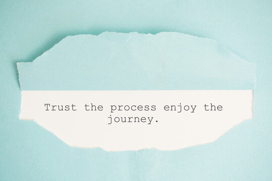 Trust the process enjoy the journey