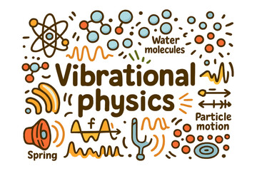 Naklejka premium Vibrational Physics Doodle. Vibrational physics. Hand-drawn doodle illustration of Vibrational physics.