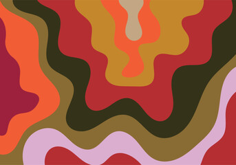 An abstract art piece featuring wavy lines in various shades of red orange and brown colors design