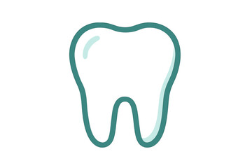 Minimalist outline graphic of a healthy human tooth for dental care and oral hygiene