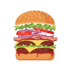 hamburger isolated on white