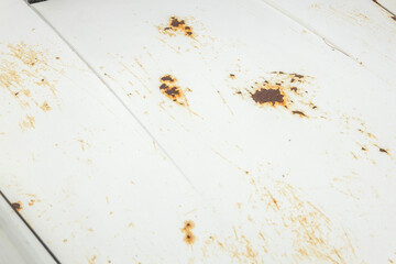 車のさび、きず　Rusty iron plate of an old car