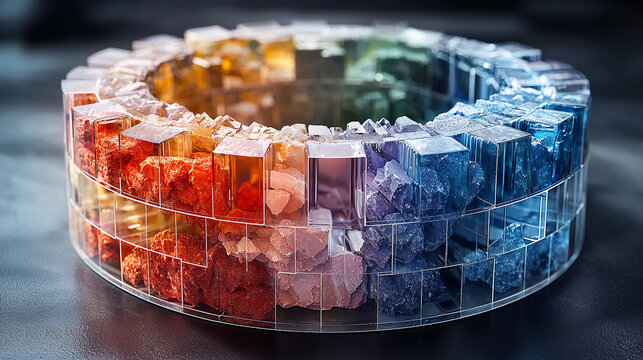 Educational diagram showing mineral elements and their properties Generative AI
