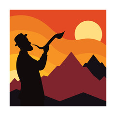 silhouette-of-a-man-blowing-a-shofar-against-a-sun.eps