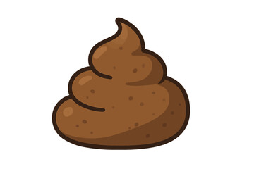 Cartoon poop emoji on white background