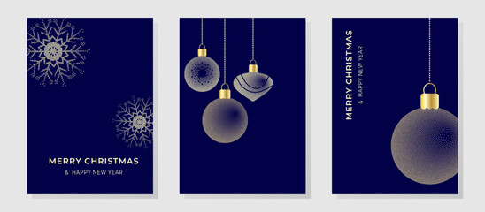  Merry Christmas and Happy New Year greeting card set.