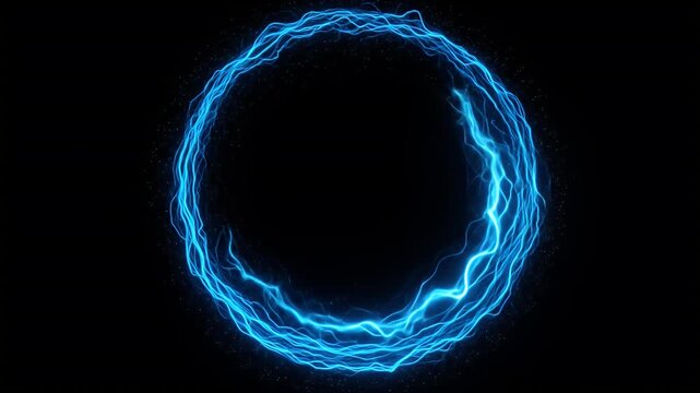 Abstract Blue Energy Ring Background Loop