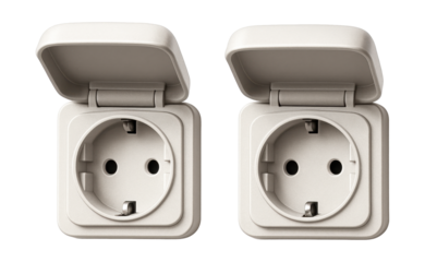Dust-proof socket covers with flaps to protect outlets in coastal homes.