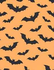 Bat pattern on orange background
