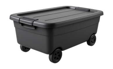 Rolling under-bed toy storage box with wheels for space-saving in small apartments.