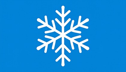 Simple white snowflake on a vibrant blue background