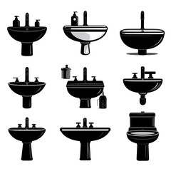 Bathroom sink icons