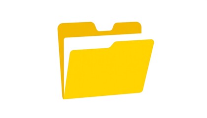 Simple yellow folder icon on white