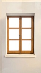 Fototapeta premium Simple wooden window against a light wall