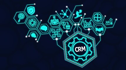 CRM Concept Illustration Depicting Customer Relationship Management, Client Engagement, Data Analysis, Sales Optimization, and Business Growth for Enhanced Loyalty.