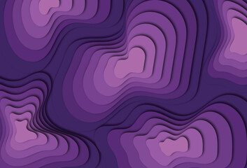 Obraz premium Purple layered abstract wave background with elegant contours and 3D texture, modern minimal gradient design perfect for artistic wallpapers and web graphics.