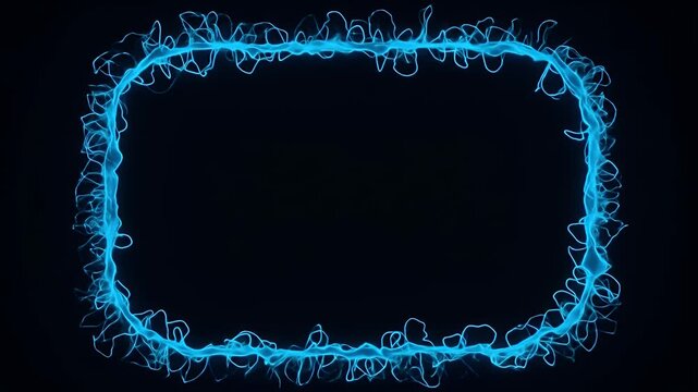 Abstract Blue Neon Energy Frame Overlay Background