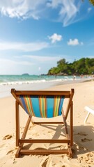 Beach chair on a sunny shore