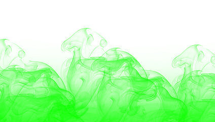 Green smoke abstract background wallpaper design texture effect color bright light backdrop illustration art on transparent background