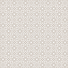 Geometric flower shapes line pattern background in earthy shades for wall d&eacute;cor, textiles, interior design and more.

