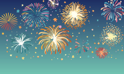 薄暗い空に打ち上がる花火