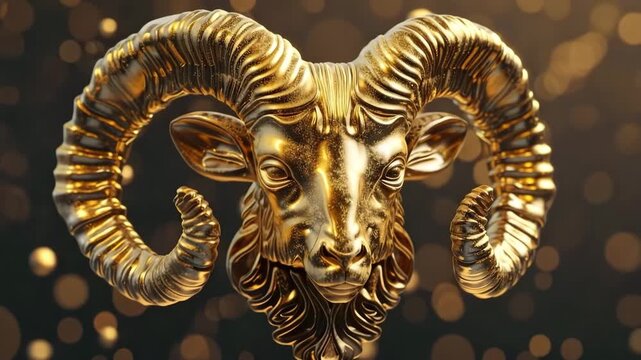 Abstract composition with concept of Aries zodiac sign symbol